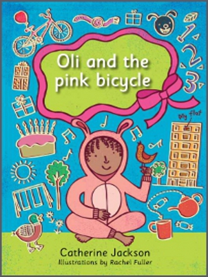 Oli and the pink bicycle cover