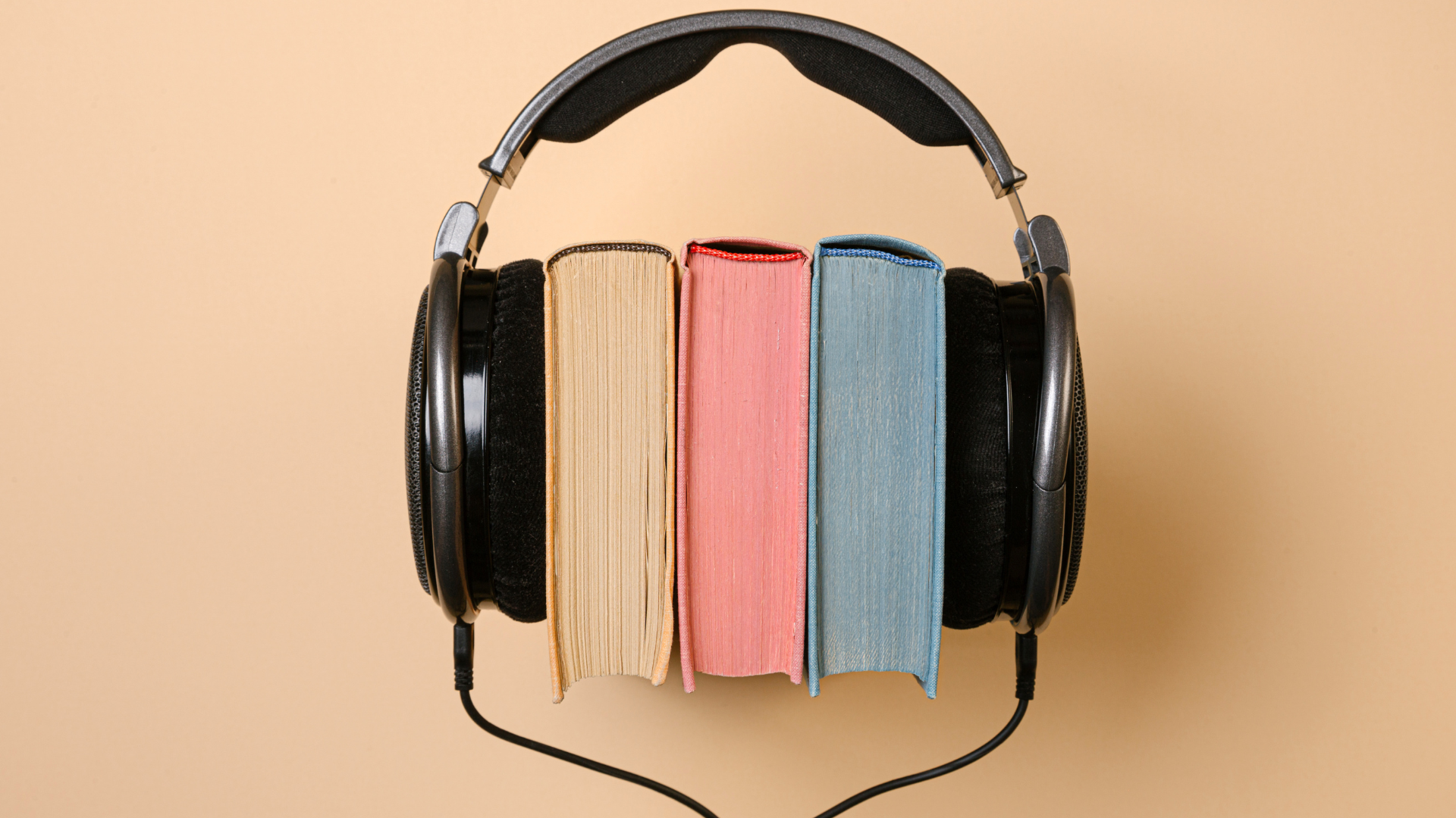 headphones and books