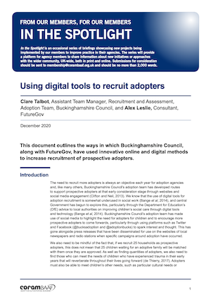Using digital tools to recruit adopters
cover