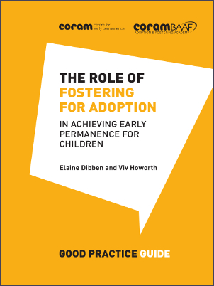 Book - The role of fostering for adoption in achieving early permanence for children