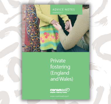 Private fostering advice note cover