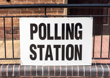 photo of polling station sign