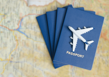 passports and map