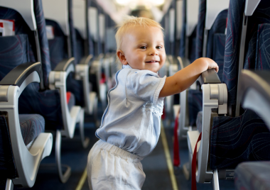 child on a plane
