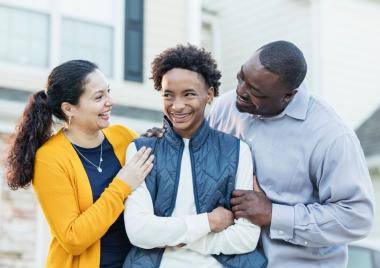 Teenage boy with foster parents