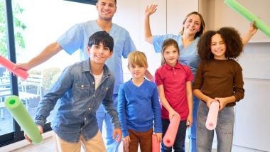 Active children with health professionals