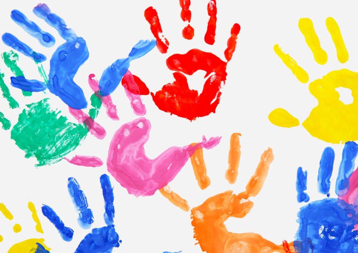 handprints made from paint