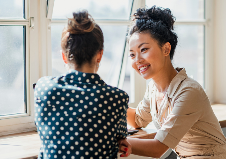 two people talking
